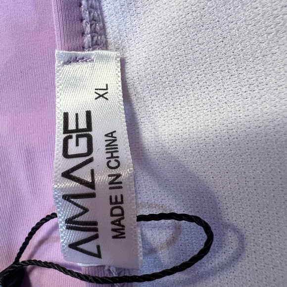 Aimage Women's One Piece Swimsuit in Light Purple XL. Retro. Open back. NWT. - Picture 3 of 5